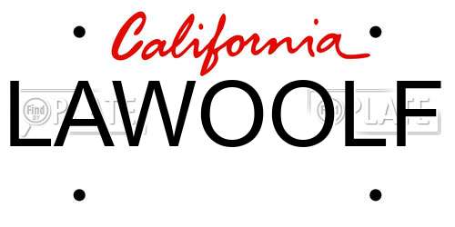 LAWOOLF California License Plate