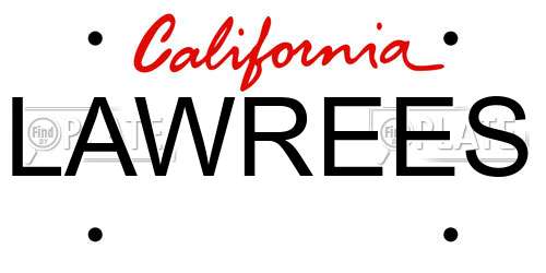 LAWREES California License Plate