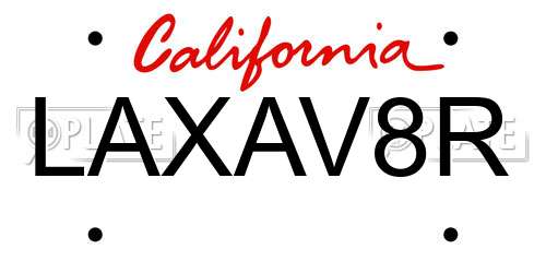 LAXAV8R California License Plate