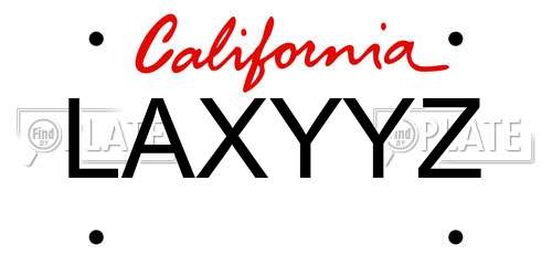 LAXYYZ California License Plate