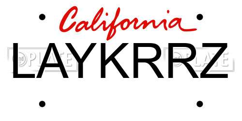 LAYKRRZ California License Plate