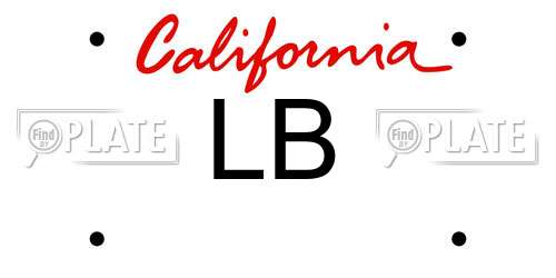 LB California License Plate