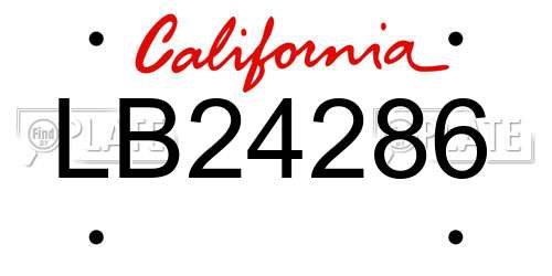 LB24286 California License Plate