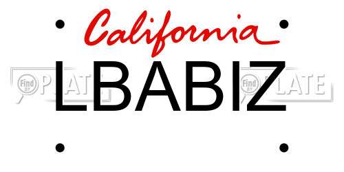 LBABIZ California License Plate