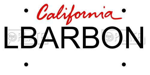LBARBON California License Plate