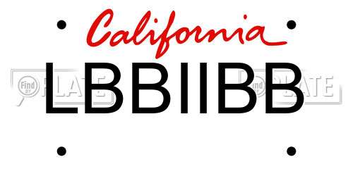 LBBIIBB California License Plate