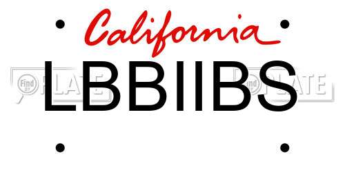 LBBIIBS California License Plate