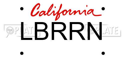 LBRRN California License Plate