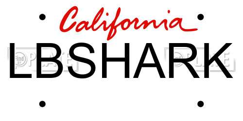 LBSHARK California License Plate