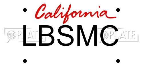 LBSMC California License Plate