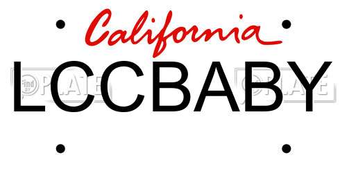 LCCBABY California License Plate