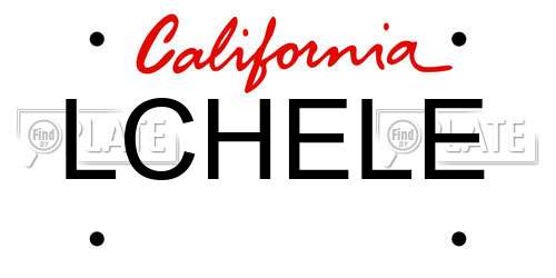 LCHELE California License Plate