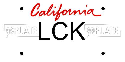 LCK California License Plate