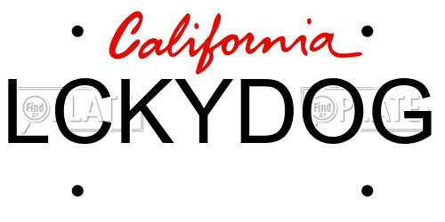 LCKYDOG California License Plate