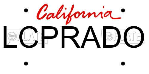 LCPRADO California License Plate