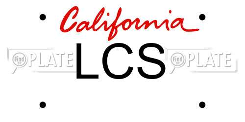 LCS California License Plate