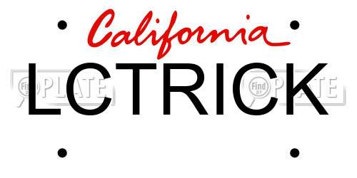 LCTRICK California License Plate