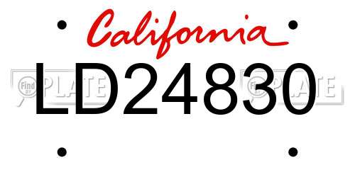 LD24830 California License Plate