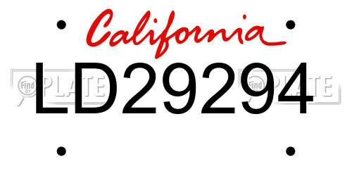LD29294 California License Plate