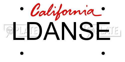 LDANSE California License Plate