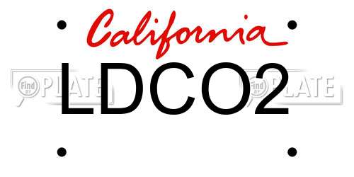 LDCO2 California License Plate
