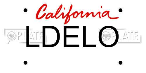 LDELO California License Plate