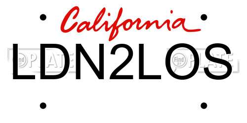LDN2LOS California License Plate