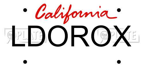LDOROX California License Plate