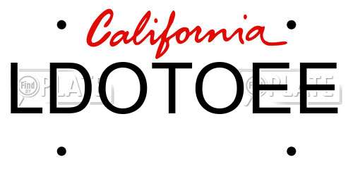 LDOTOEE California License Plate