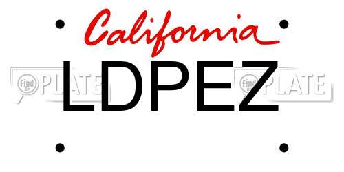 LDPEZ California License Plate