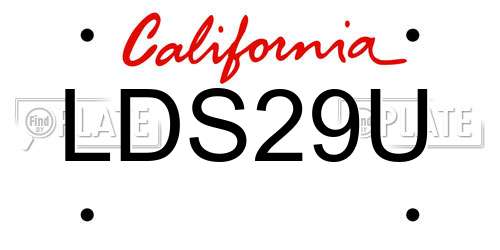 LDS29U California License Plate