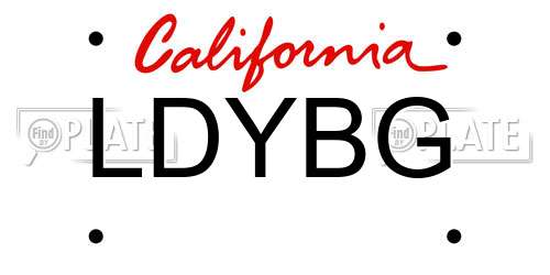 LDYBG California License Plate