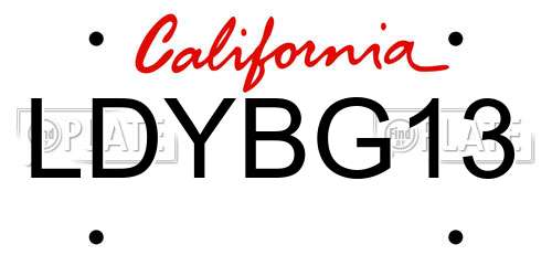 LDYBG13 California License Plate
