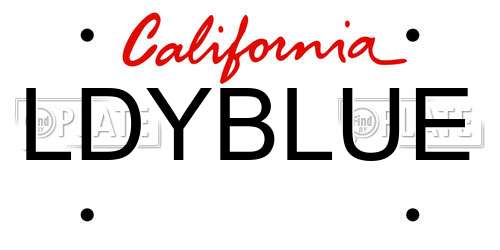LDYBLUE California License Plate