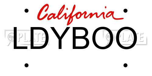 LDYBOO California License Plate