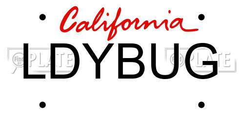 LDYBUG California License Plate