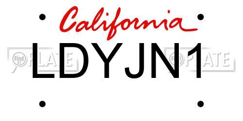 LDYJN1 California License Plate