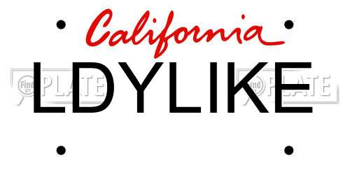 LDYLIKE California License Plate