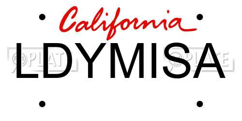 LDYMISA California License Plate