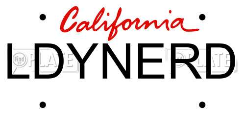 LDYNERD California License Plate