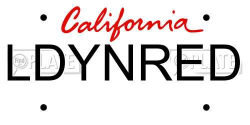 LDYNRED California License Plate