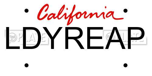 LDYREAP California License Plate
