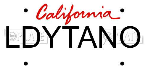 LDYTANO California License Plate