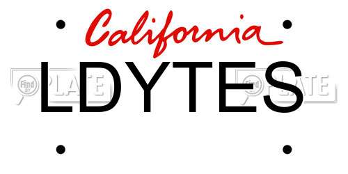 LDYTES California License Plate