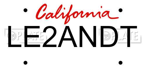LE2ANDT California License Plate
