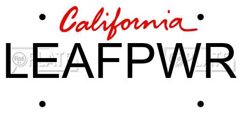 LEAFPWR California License Plate