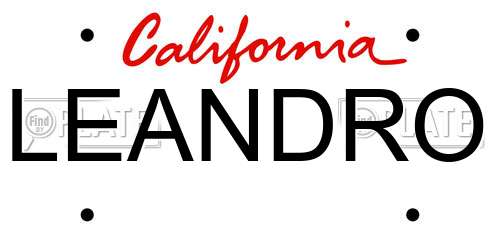 LEANDRO California License Plate