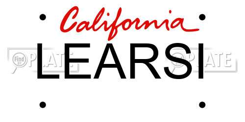 LEARSI California License Plate