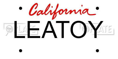 LEATOY California License Plate