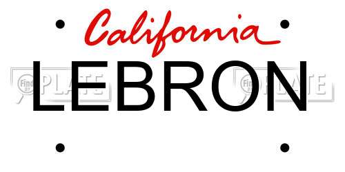 LEBRON California License Plate